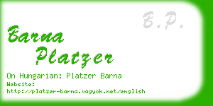 barna platzer business card